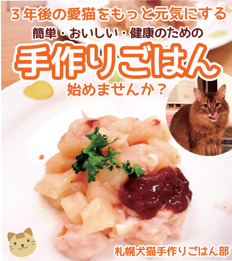 開催終了 毎食１０分でできる猫の手作りごはん入門編 札幌イベント情報マガジン サツイベ Event Id