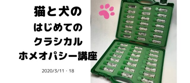 イベント名：猫と犬のはじめてのクラシカルホメオパシーホメオパシー講座
