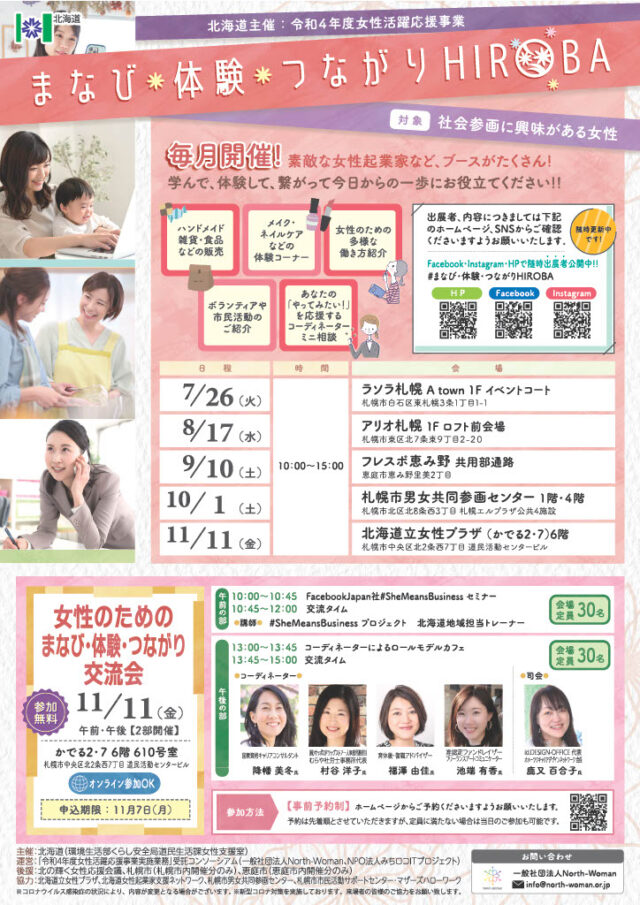 イベント名：ロールモデルカフェ×女性のための「まなび・つながり交流会」午後の部