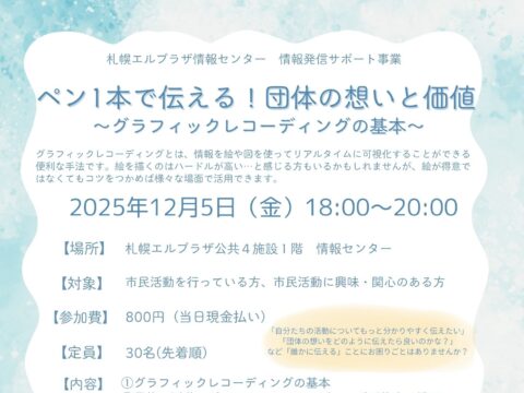 イベント名：ペン１本で伝える！団体の想いと価値～グラフィックレコーディングの基本～